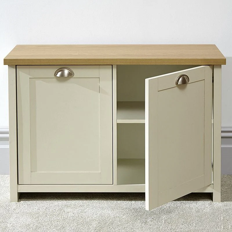 Lancaster Shoe Storage Cream 2 Doors 4 Shelves - Image 2