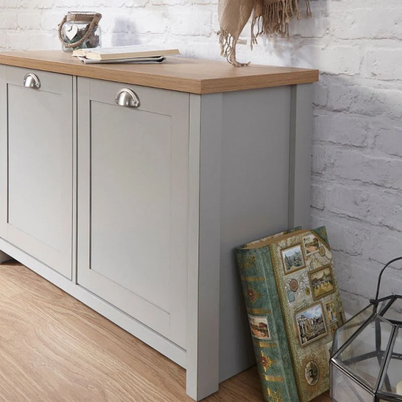 Lancaster Shoe Storage Grey 2 Doors 4 Shelves - Image 2