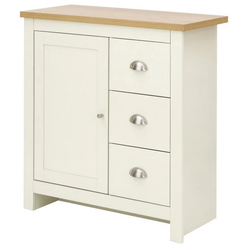 Lancaster Sideboard Cream 1 Door 2 Shelves 3 Drawers - Image 10