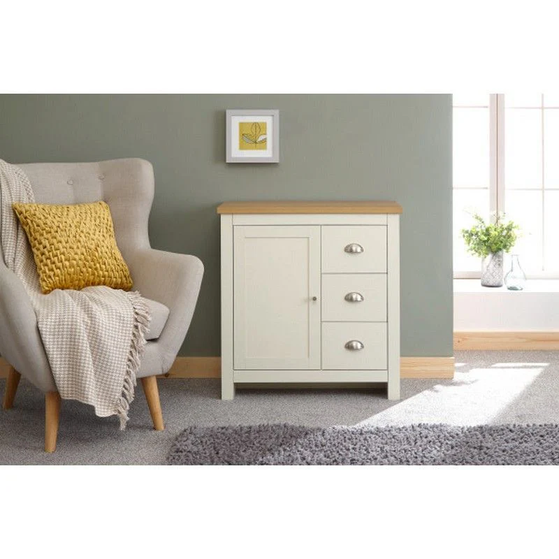 Lancaster Sideboard Cream 1 Door 2 Shelves 3 Drawers - Image 2