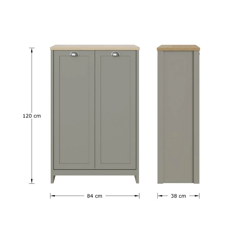 Lancaster Tall Shoe Storage Grey 2 Doors 4 Shelves - Image 11