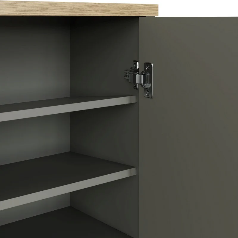 Lancaster Tall Shoe Storage Grey 2 Doors 4 Shelves - Image 6