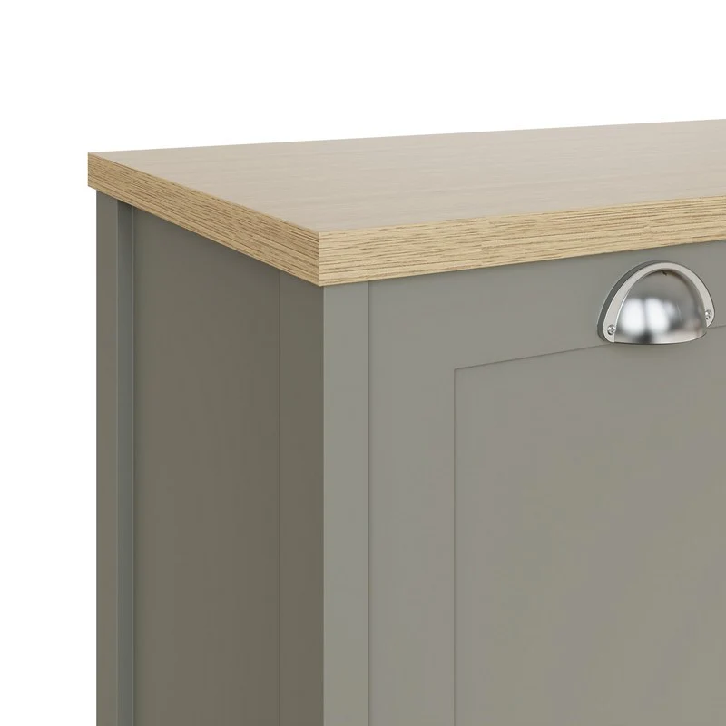 Lancaster Tall Shoe Storage Grey 2 Doors 4 Shelves - Image 9