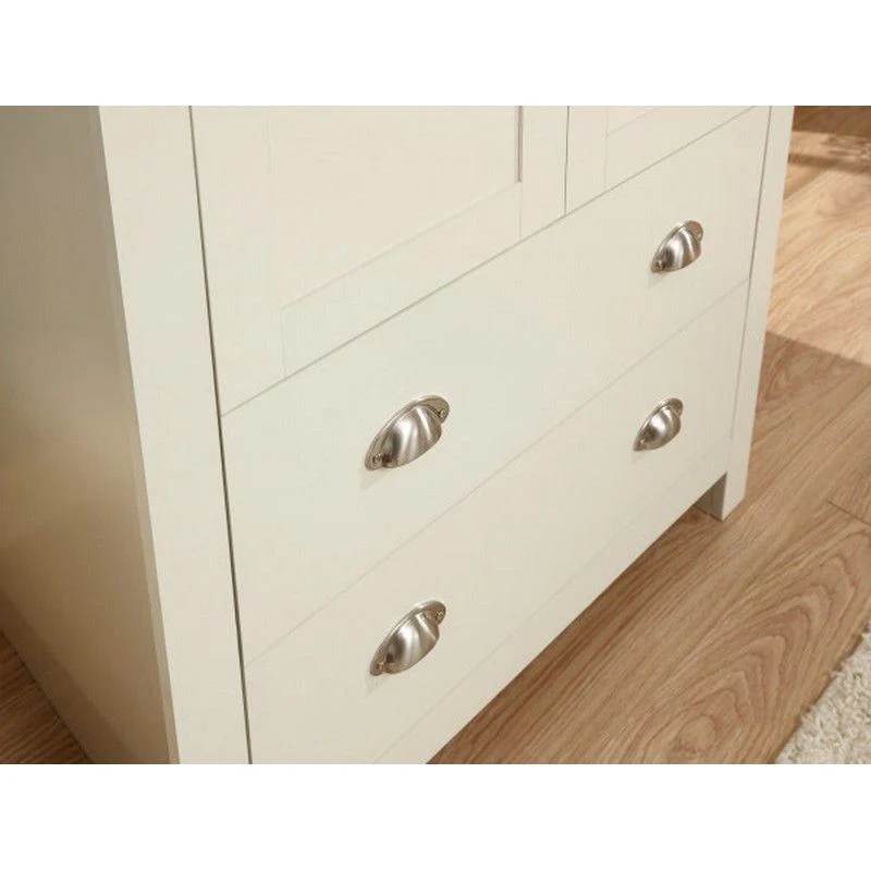 Lancaster Tall Wardrobe Cream 2 Doors 2 Drawers - Image 4