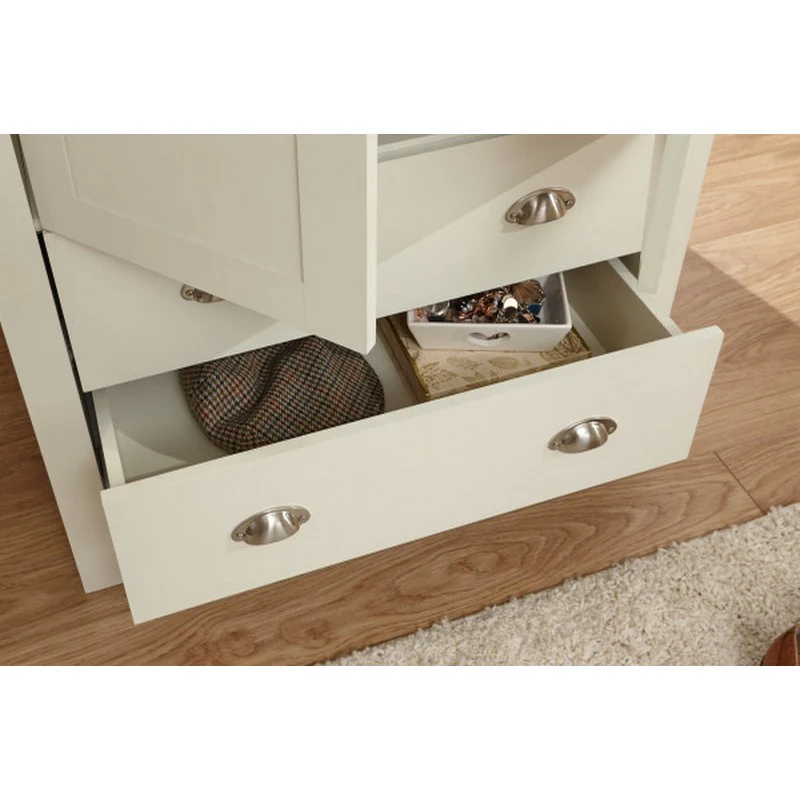 Lancaster Tall Wardrobe Cream 2 Doors 2 Drawers - Image 6