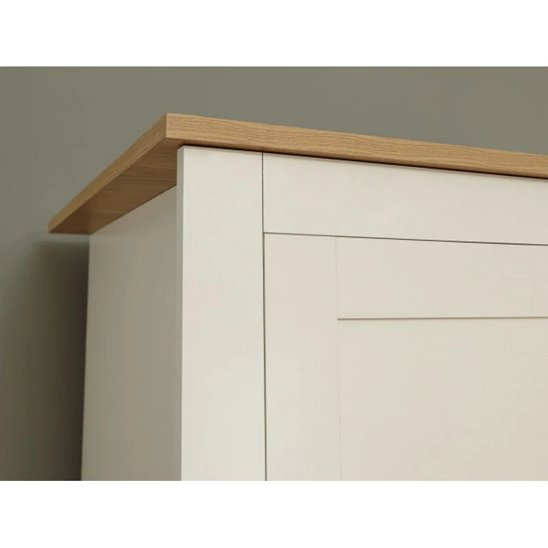 Lancaster Tall Wardrobe Cream 2 Doors 2 Drawers - Image 7