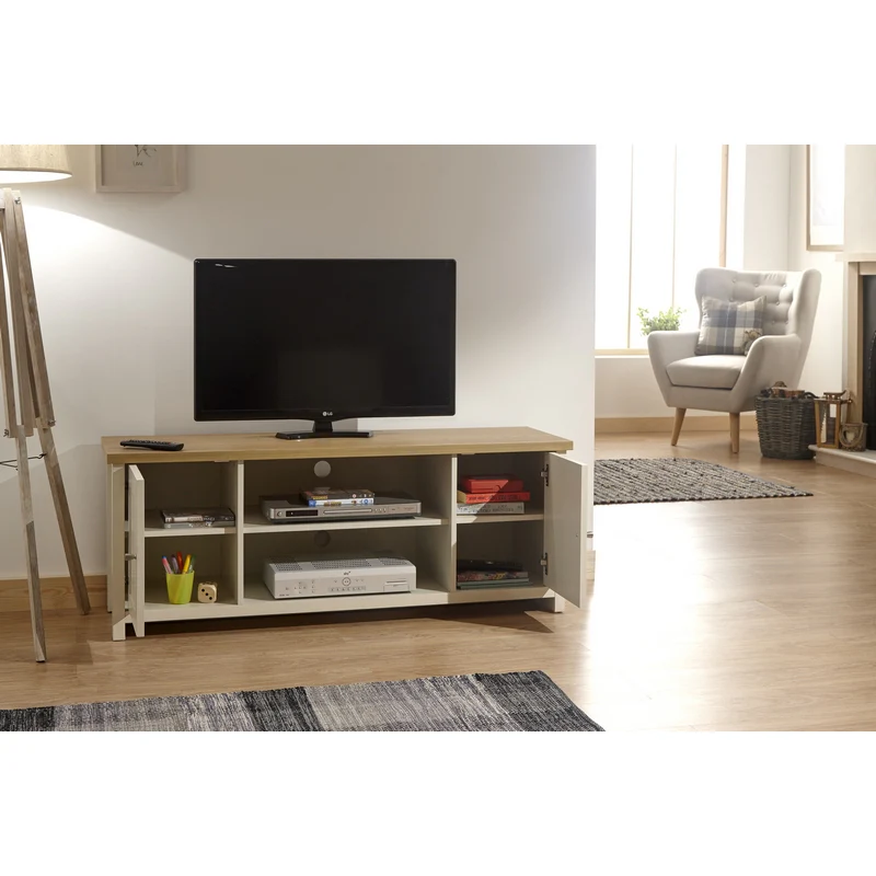 Lancaster TV Unit Cream 2 Shelves 2 Doors - Image 2