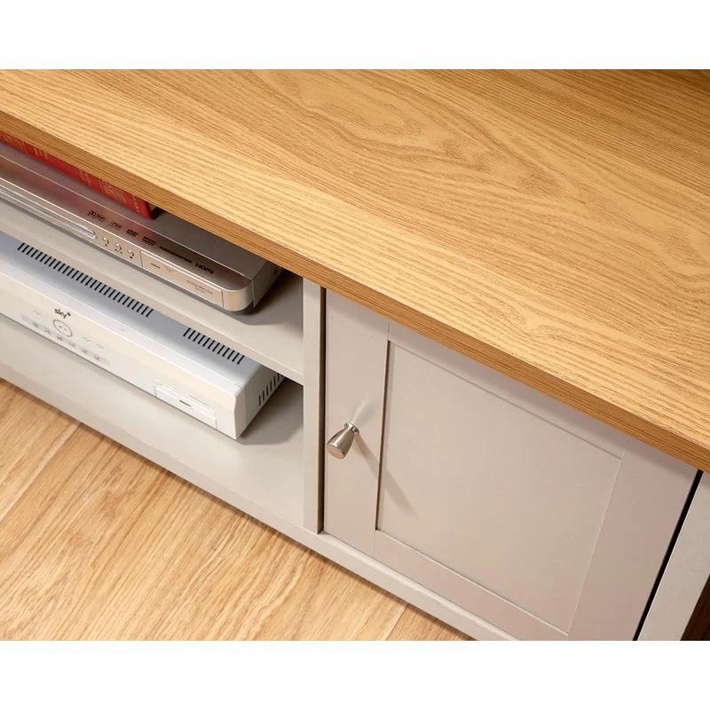 Lancaster TV Unit Grey 2 Shelves 2 Doors - Image 3