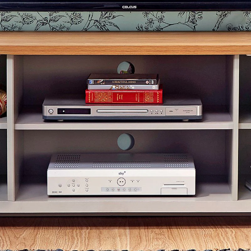 Lancaster TV Unit Grey 2 Shelves 2 Doors - Image 5