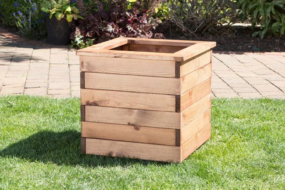 Large Square Scandinavian Redwood Garden Planter - Image 3
