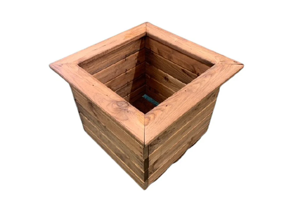 Large Square Scandinavian Redwood Garden Planter - Image 4
