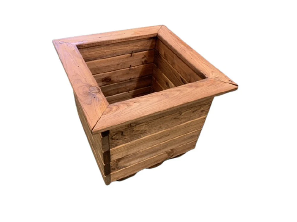 Large Square Scandinavian Redwood Garden Planter - Image 5