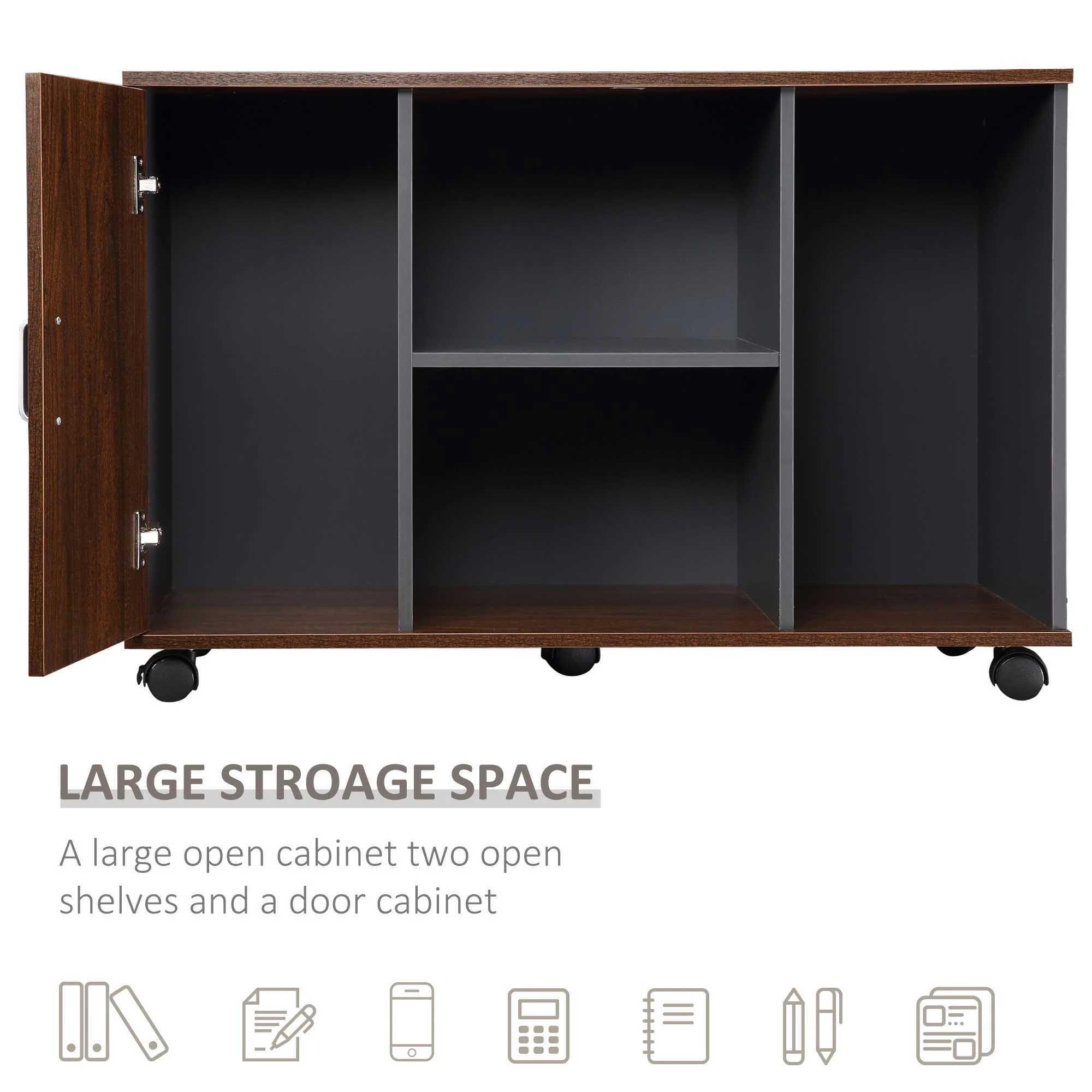 Lateral Filing Cabinet on Wheels - Image 4