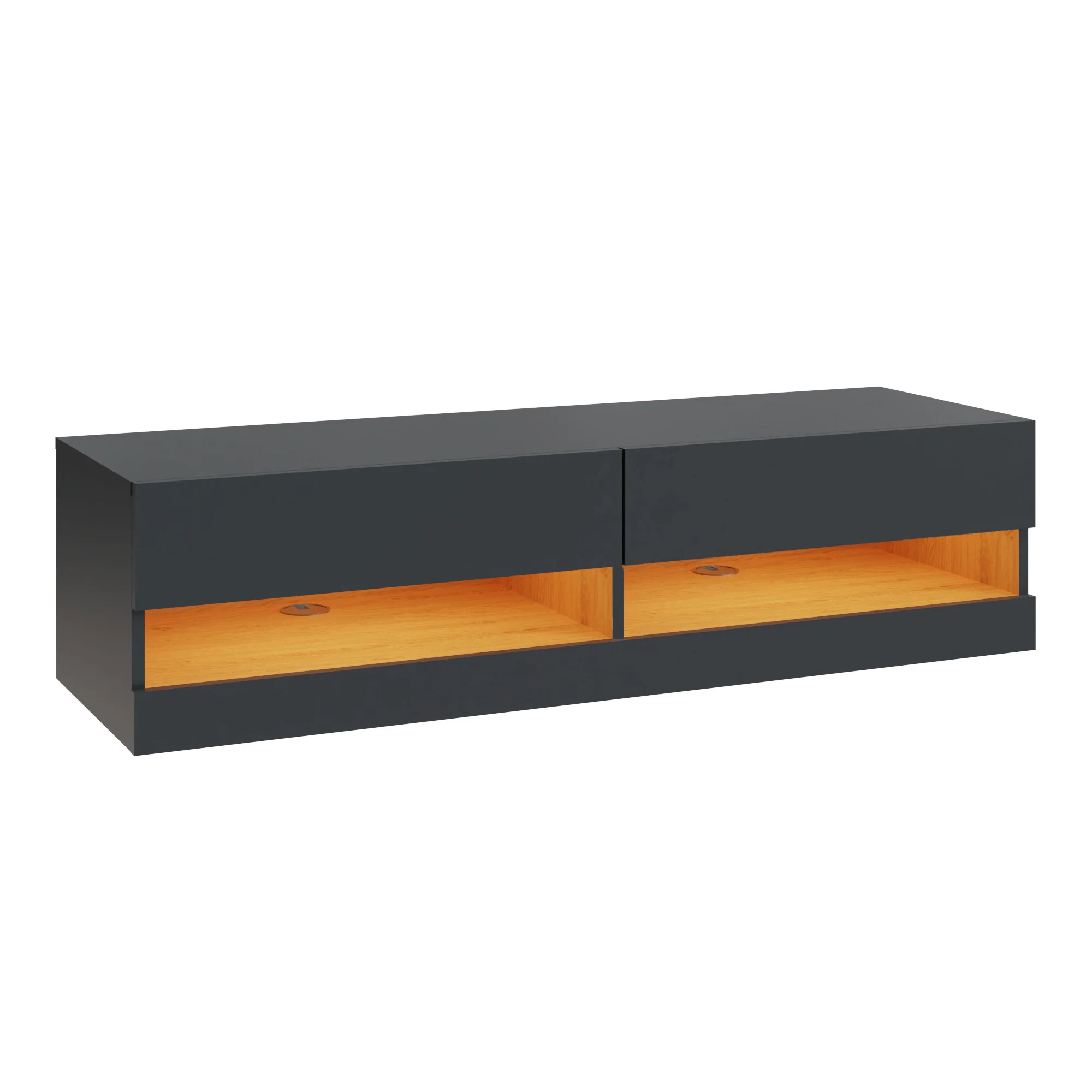 Leon TV Unit Grey 2 Shelves 2 Drawers
