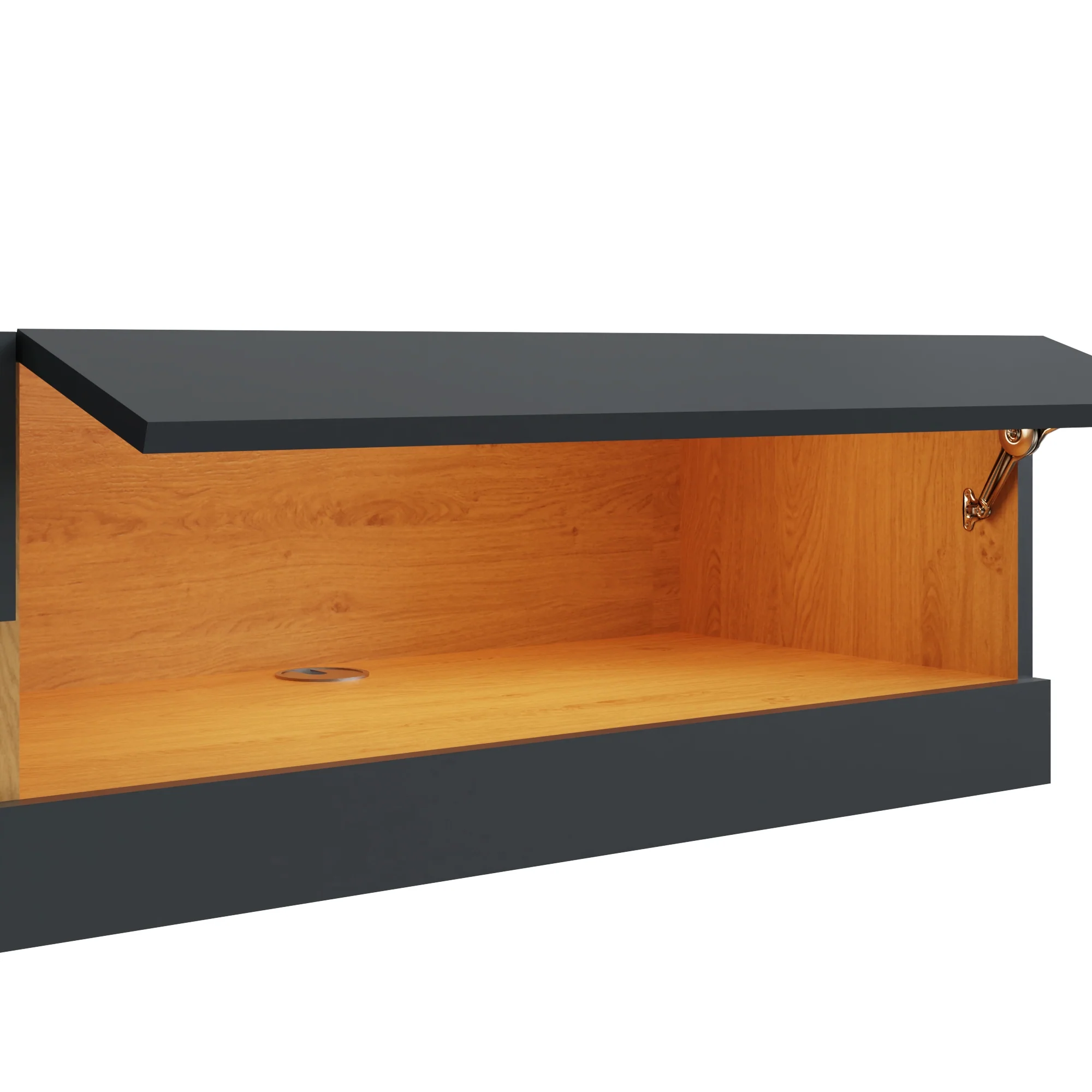 Leon TV Unit Grey 2 Shelves 2 Drawers - Image 2