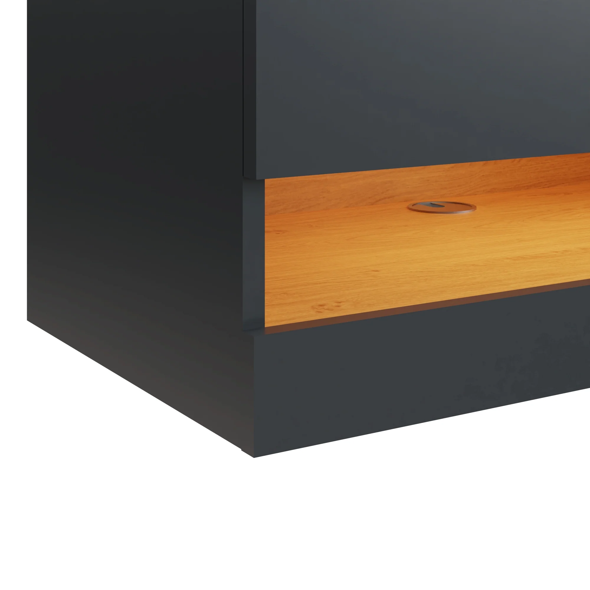 Leon TV Unit Grey 2 Shelves 2 Drawers - Image 4
