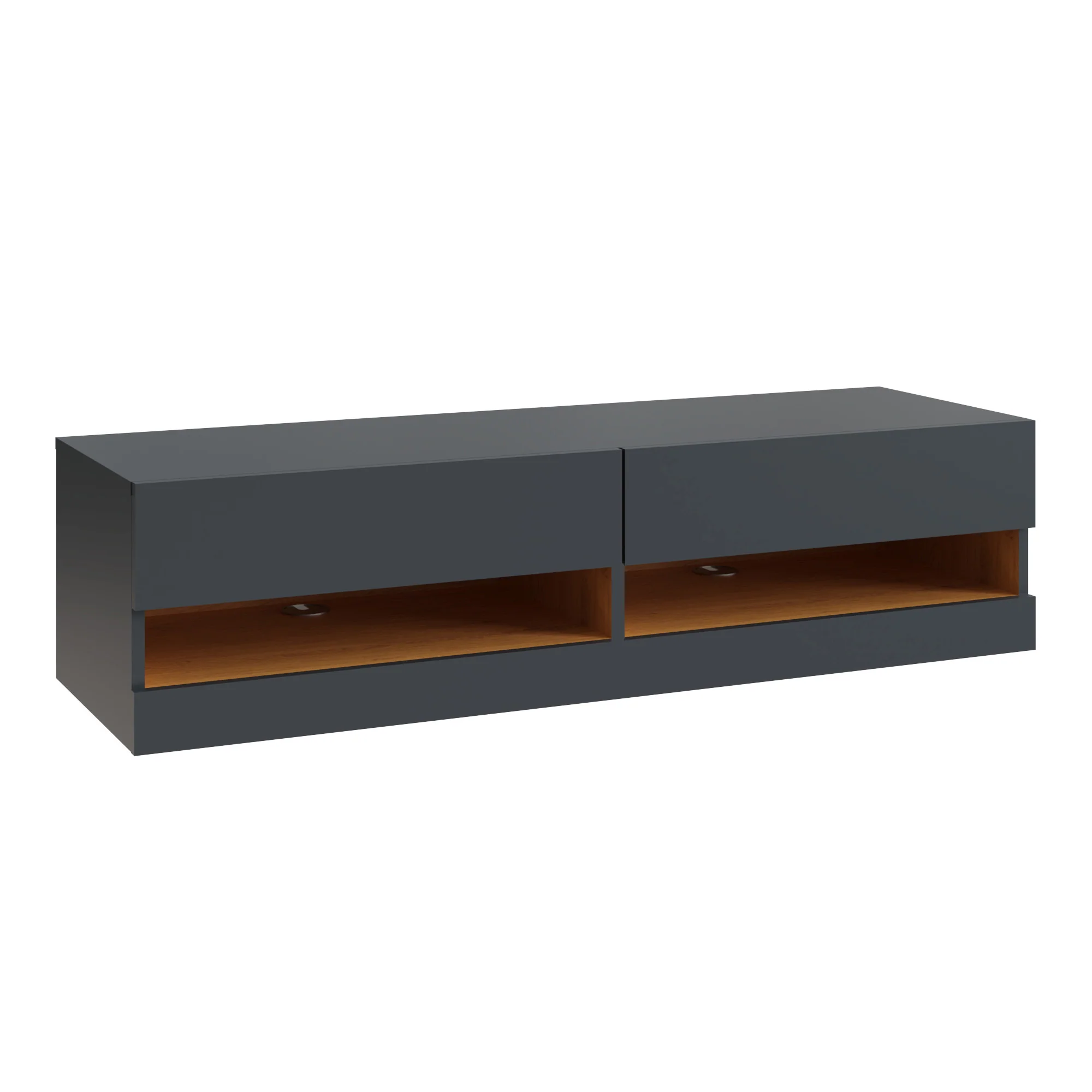 Leon TV Unit Grey 2 Shelves 2 Drawers - Image 5
