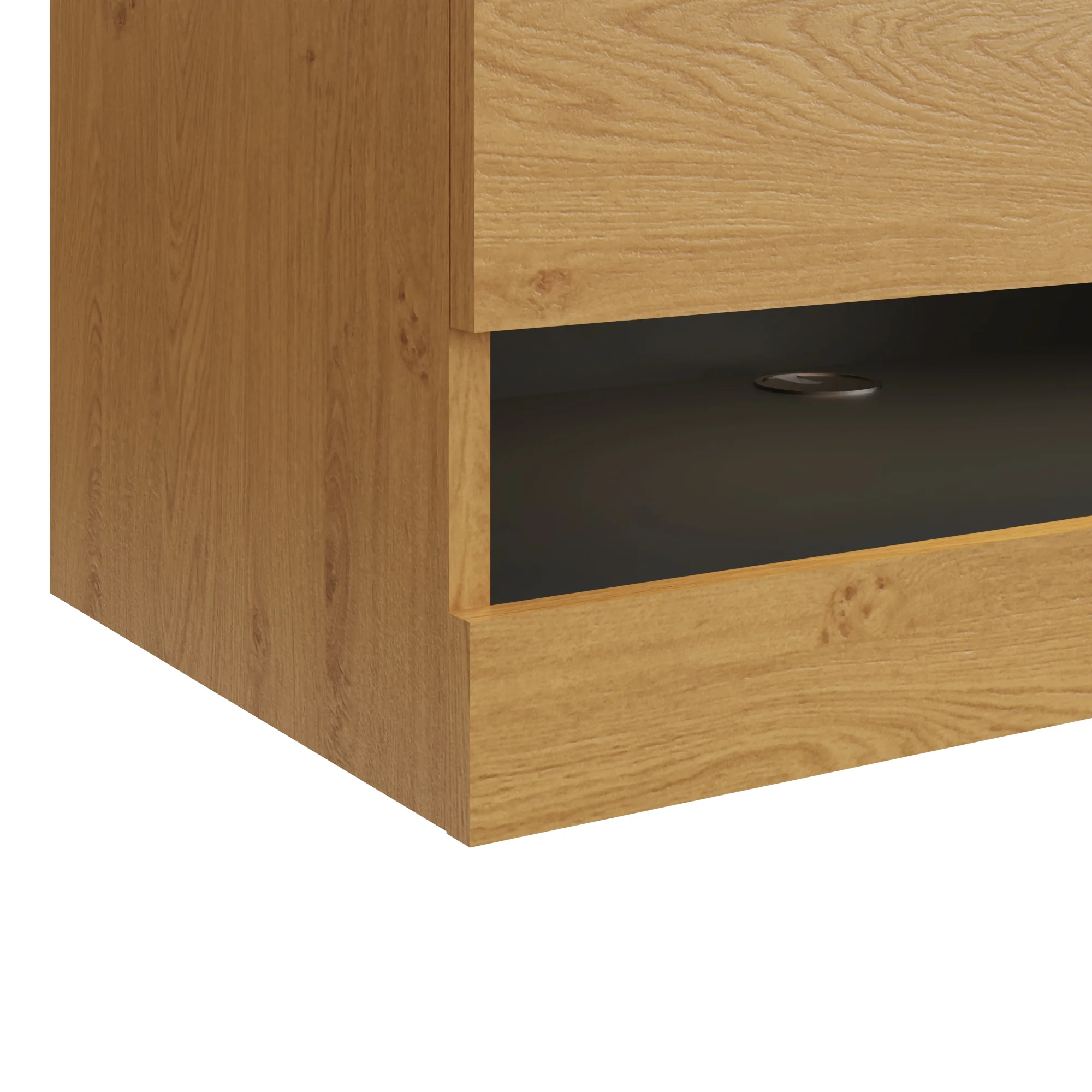 Leon TV Unit Oak 2 Shelves 2 Drawers - Image 2
