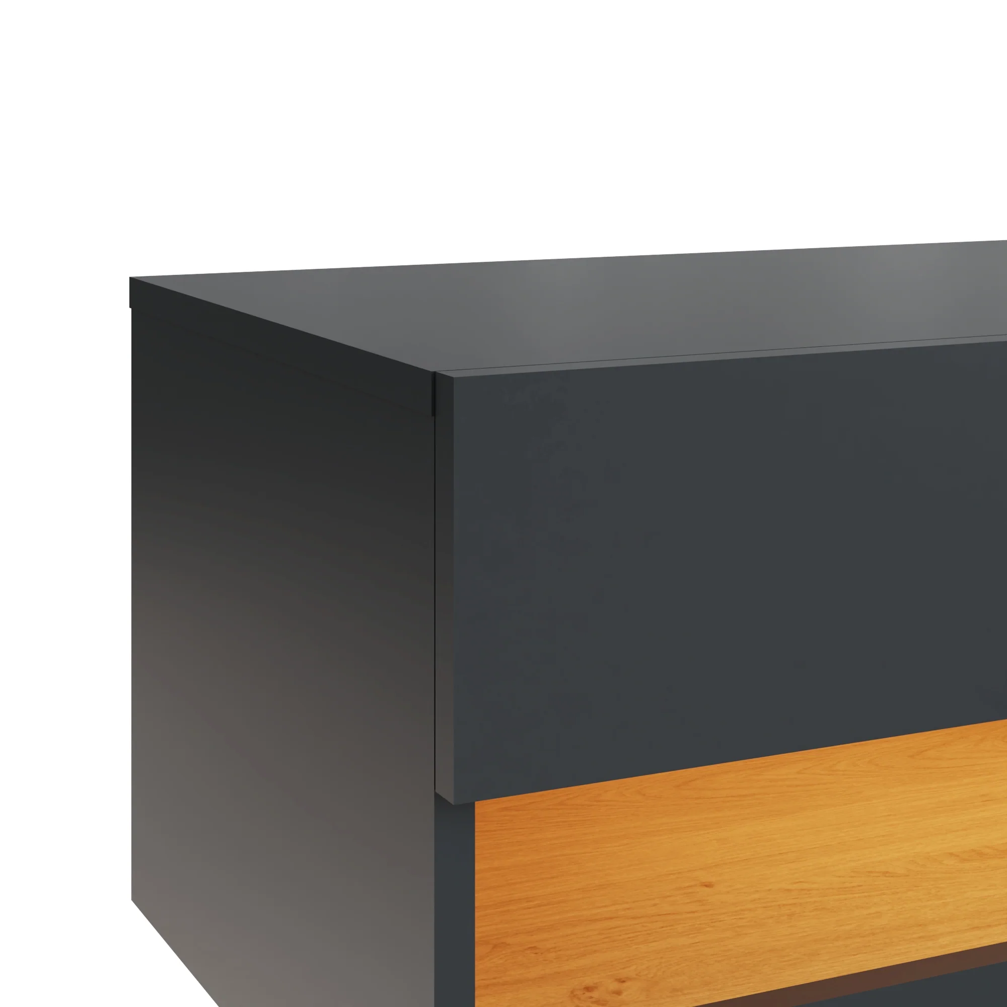Leon TV Unit Grey 2 Shelves 2 Drawers - Image 3