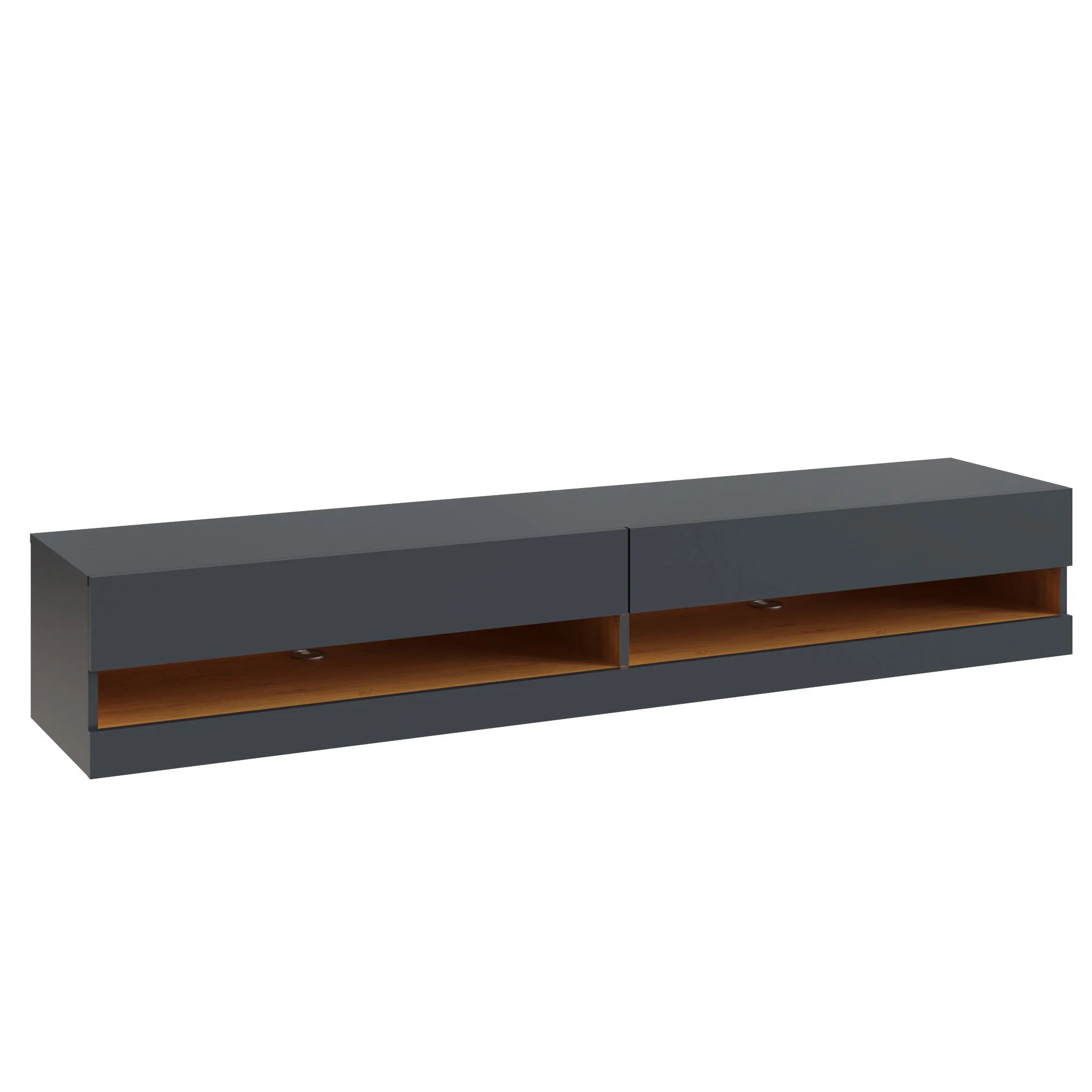 Leon TV Unit Grey 2 Shelves 2 Drawers - Image 5