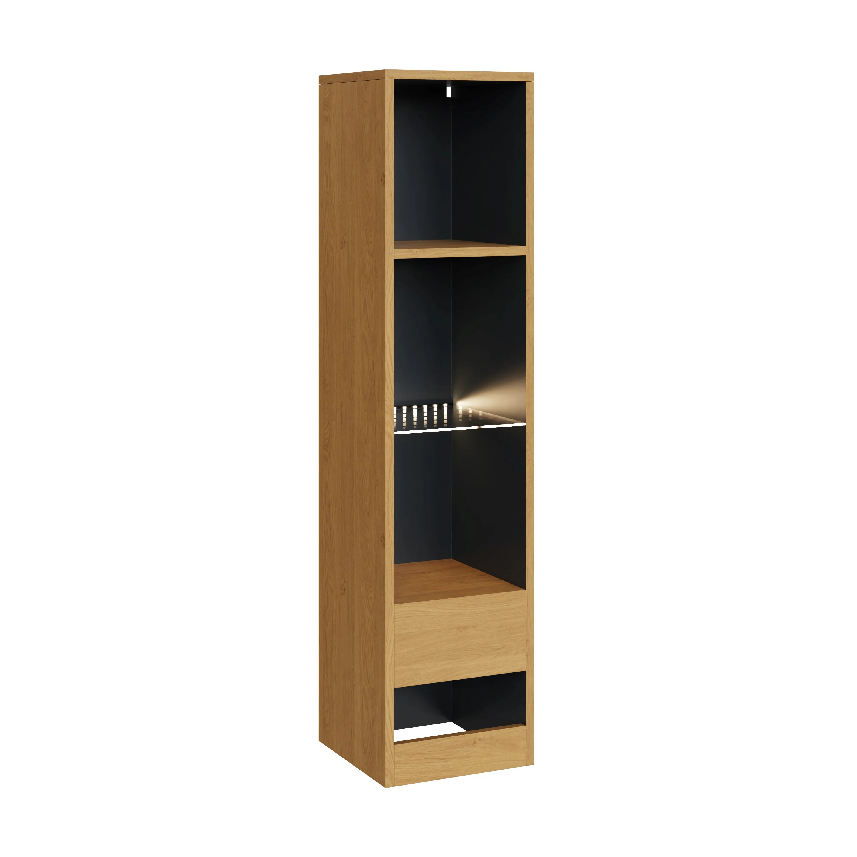Leon Tall Shelving unit Oak 4 Shelves - Image 4