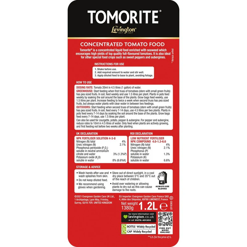 Levington Tomorite 1.2L Tomato Food - Image 5