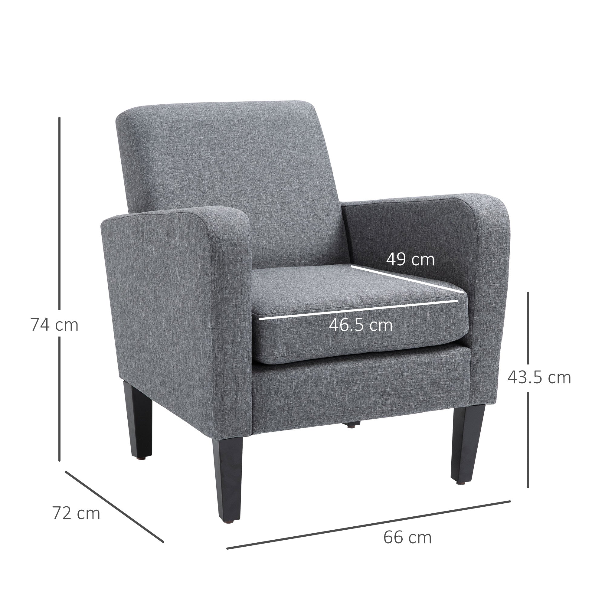 Linen Single Armchair - Image 3