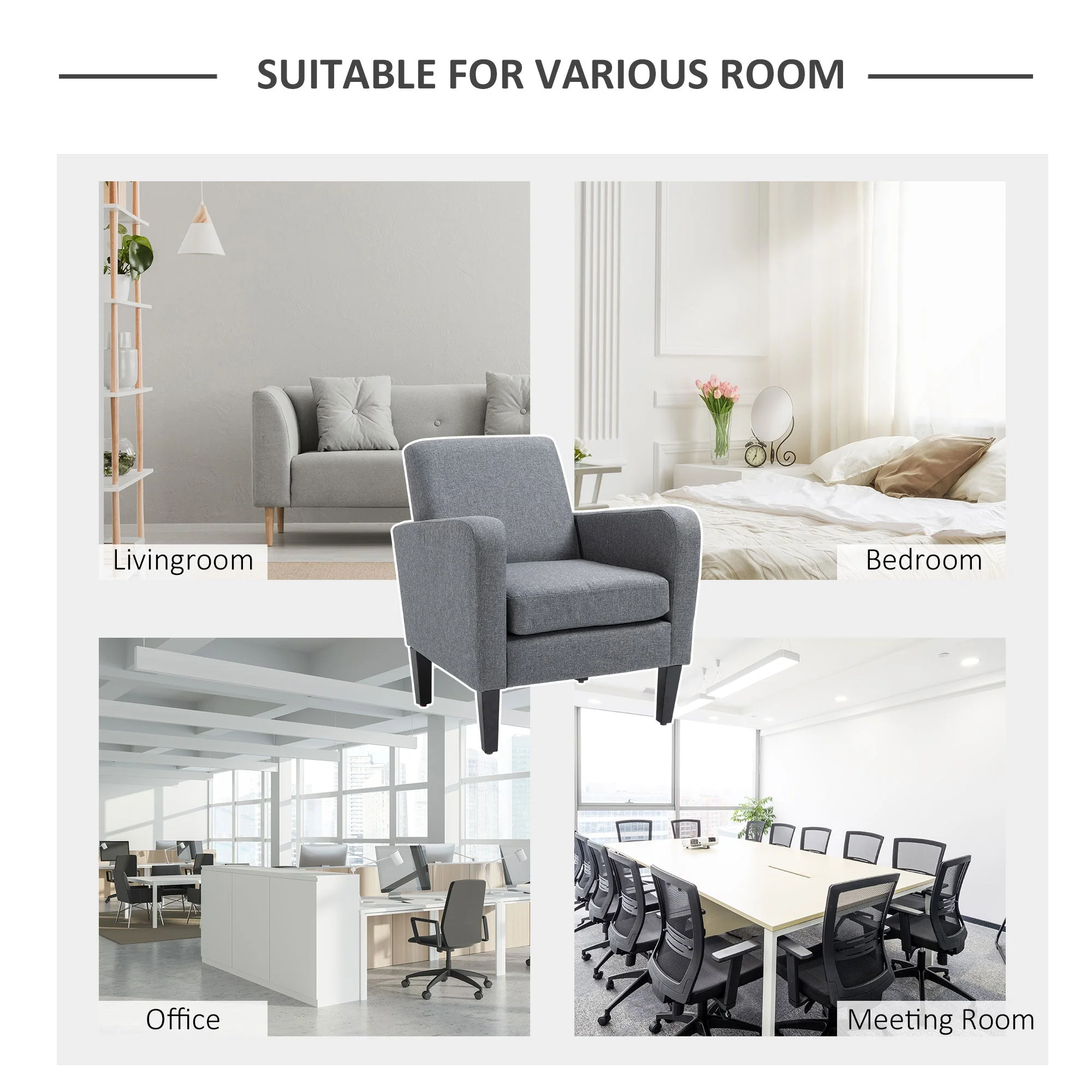 Linen Single Armchair - Image 4