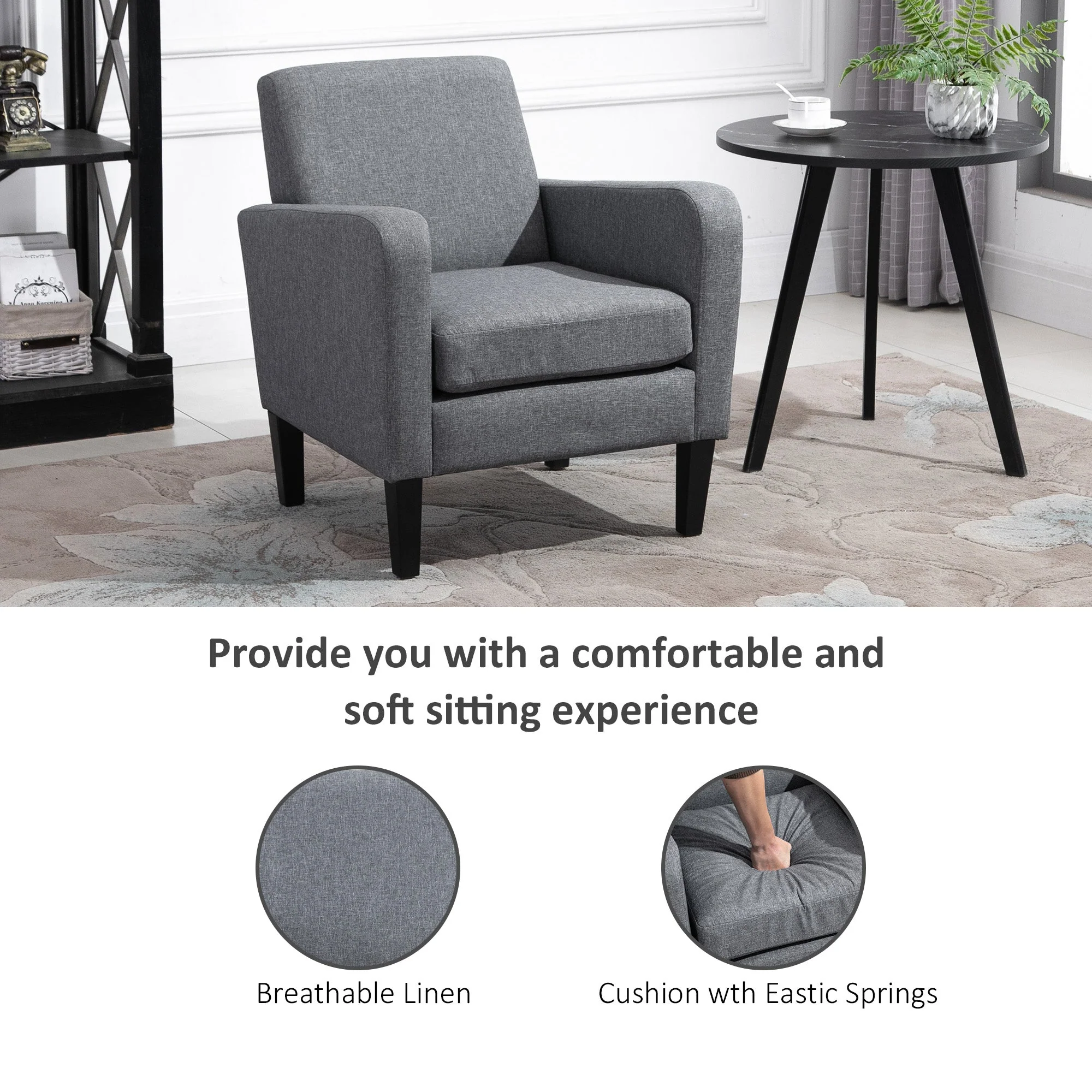 Linen Single Armchair - Image 5