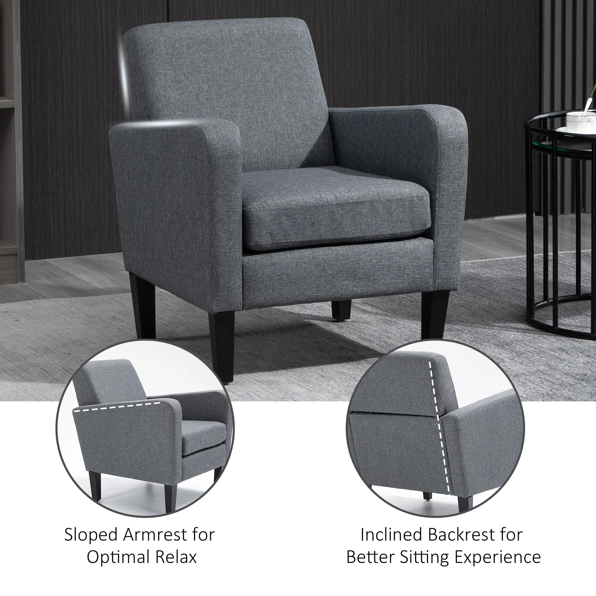 Linen Single Armchair - Image 7