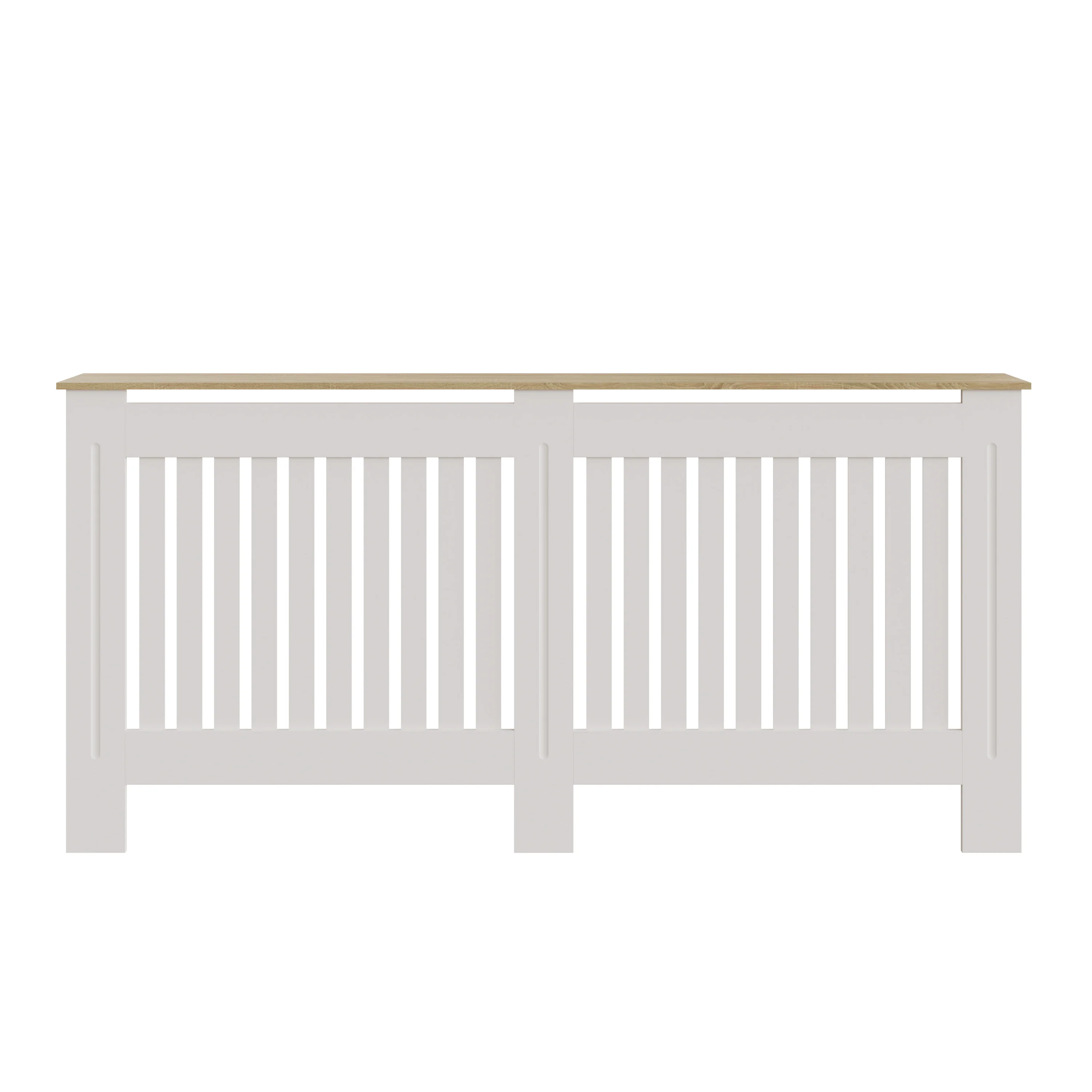 Longslow Large Radiator Cover White & Oak 1 Shelf - Image 2