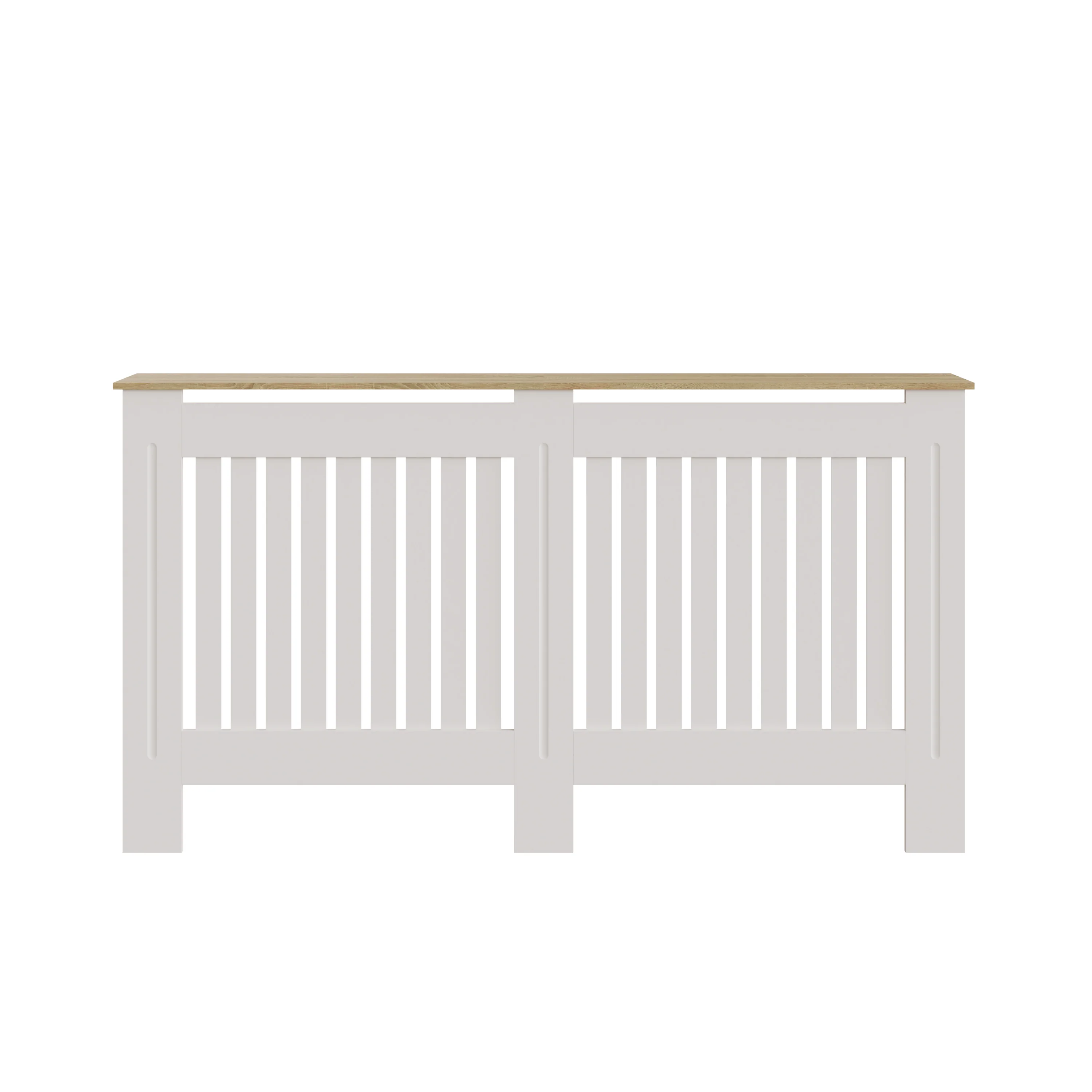Longslow Large Radiator Cover White & Oak 1 Shelf - Image 2
