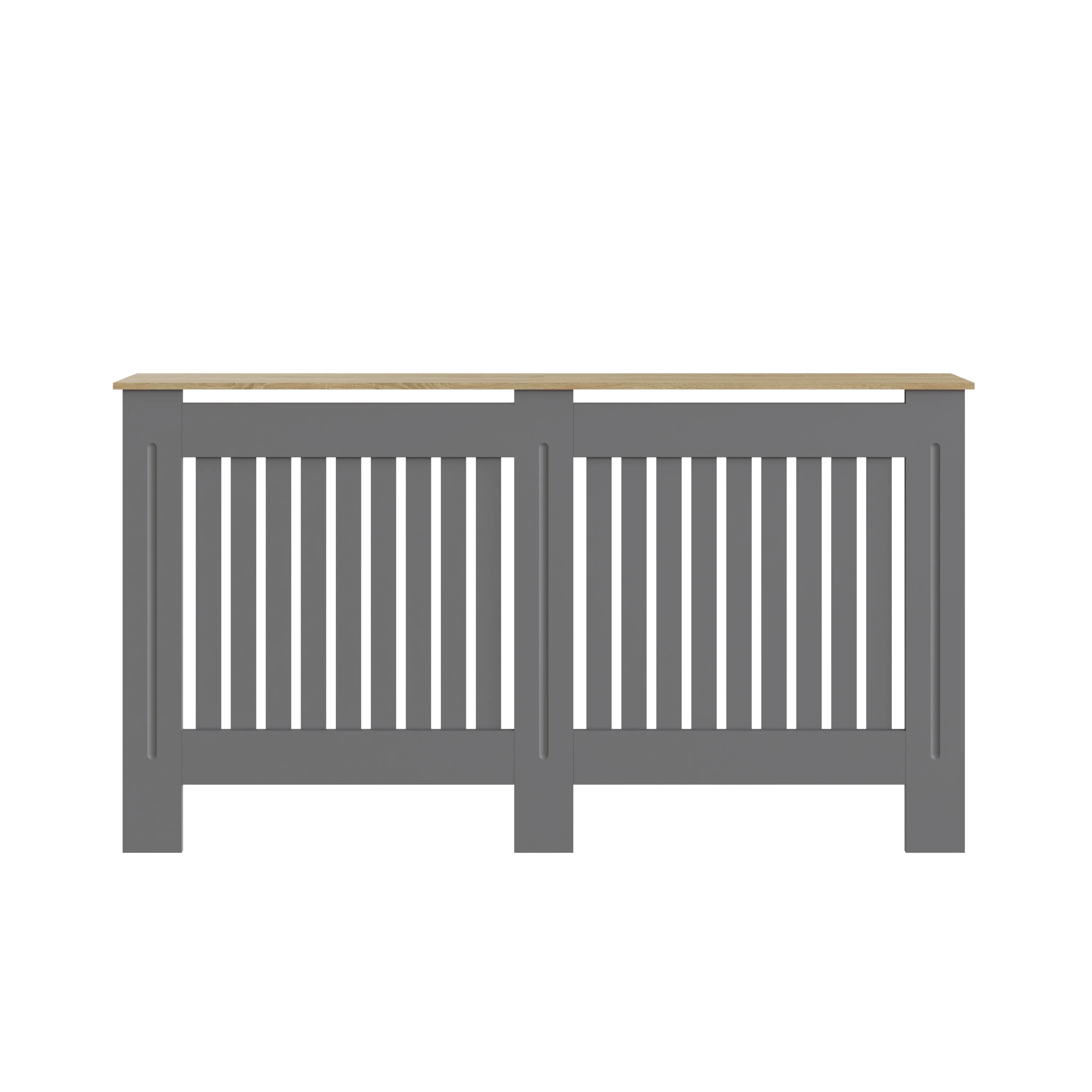 Longslow Large Radiator Cover Grey & Oak 1 Shelf - Image 2