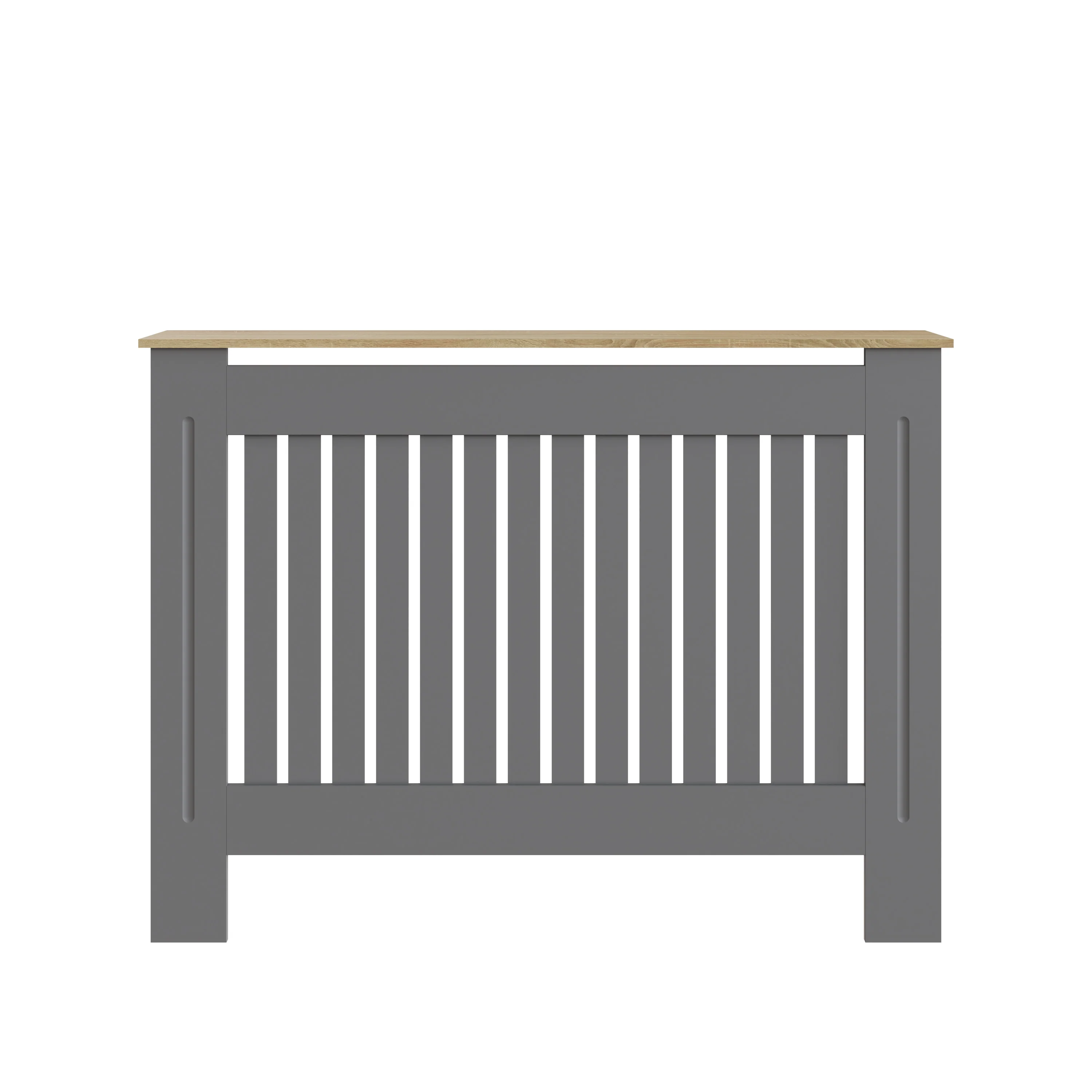 Longslow Large Radiator Cover Grey & Oak 1 Shelf - Image 2