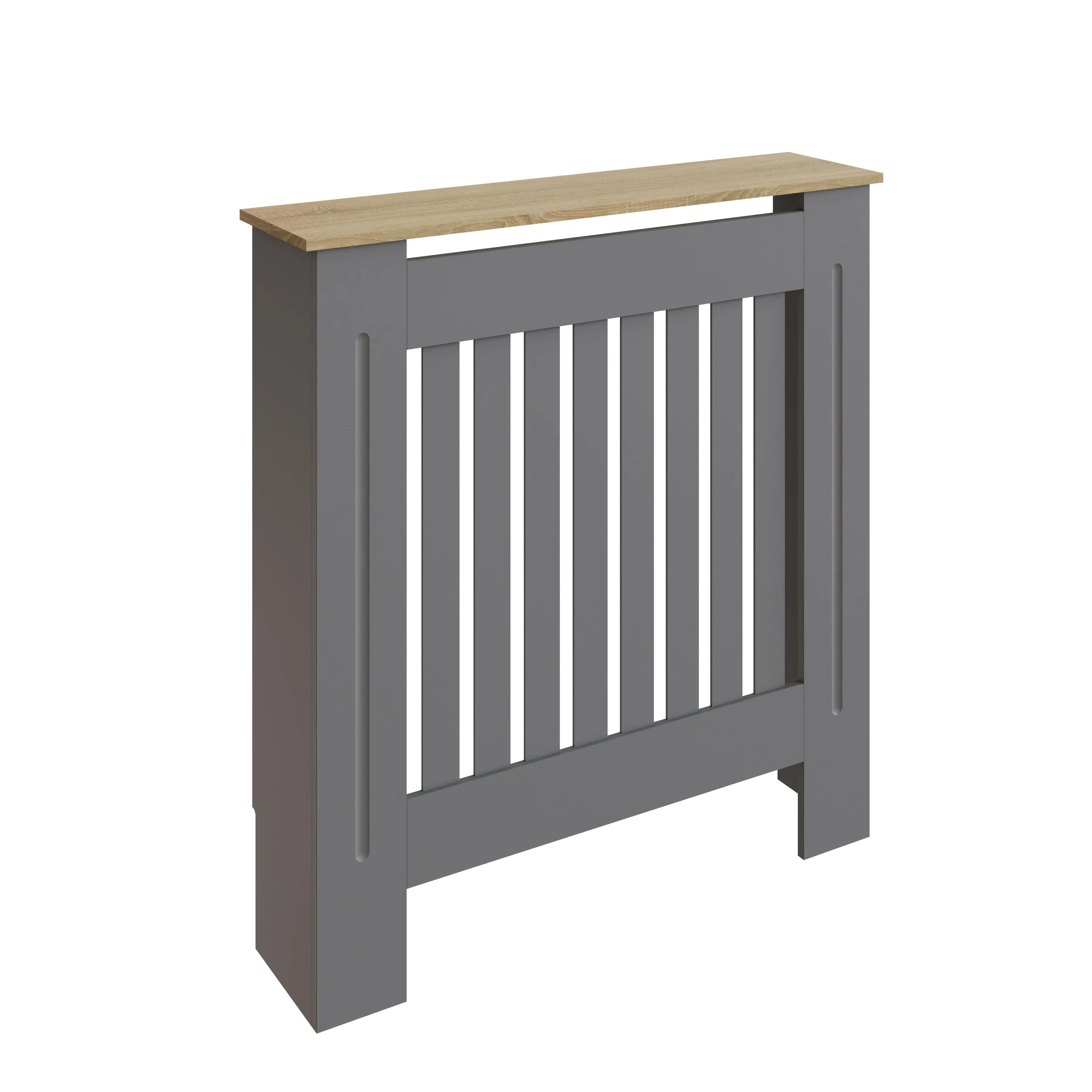 Longslow Radiator Cover Grey & Oak 1 Shelf - Image 2
