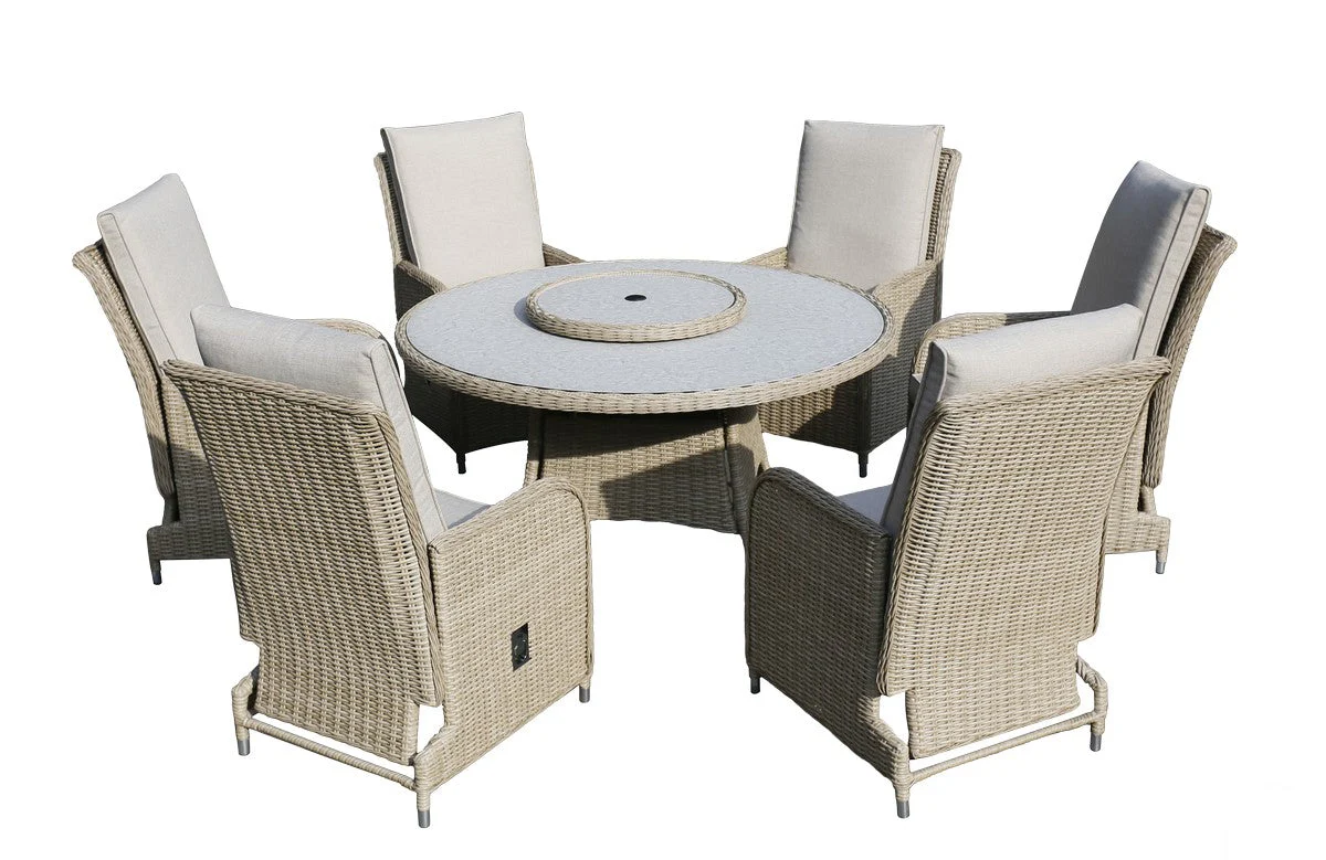 Rattan Garden Patio Dining Set by Mayfair - 6 Seats Grey - Image 2