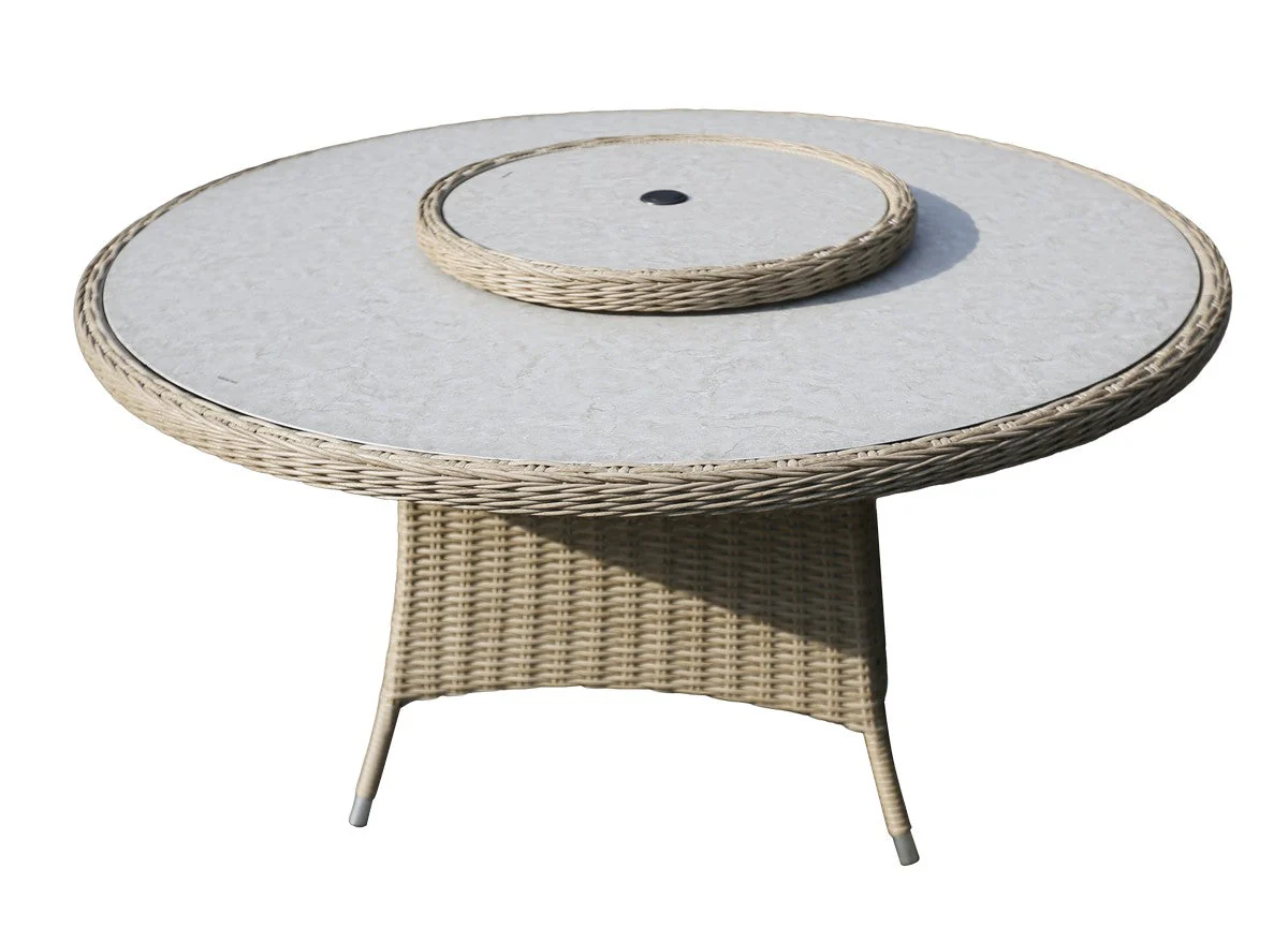 Rattan Garden Patio Dining Set by Mayfair - 6 Seats Grey - Image 5