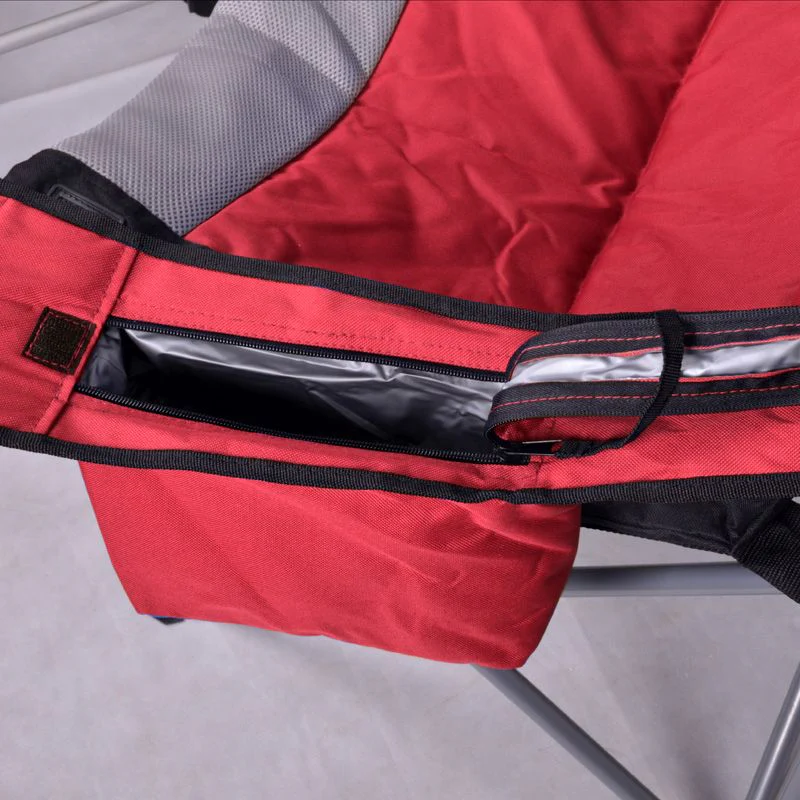 Luxury Padded Camping Chair with Drink Pocket - Red - Image 3