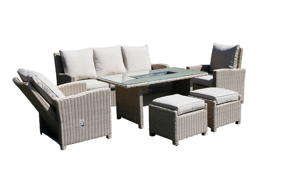 Rattan Garden Patio Dining Set by Mayfair - 5 Seats Grey - Image 2
