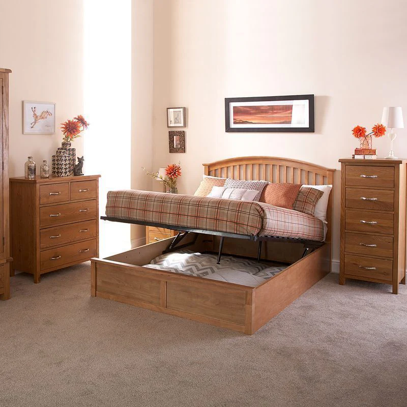 Madrid King Size Ottoman Bed Natural 5 x 7ft - Image 2