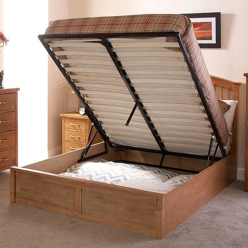 Madrid King Size Ottoman Bed Natural 5 x 7ft - Image 3