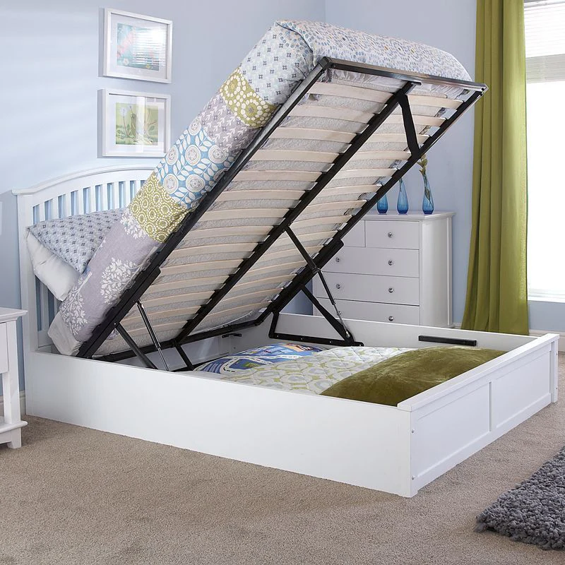 Madrid King Size Ottoman Bed White 5 x 7ft - Image 3