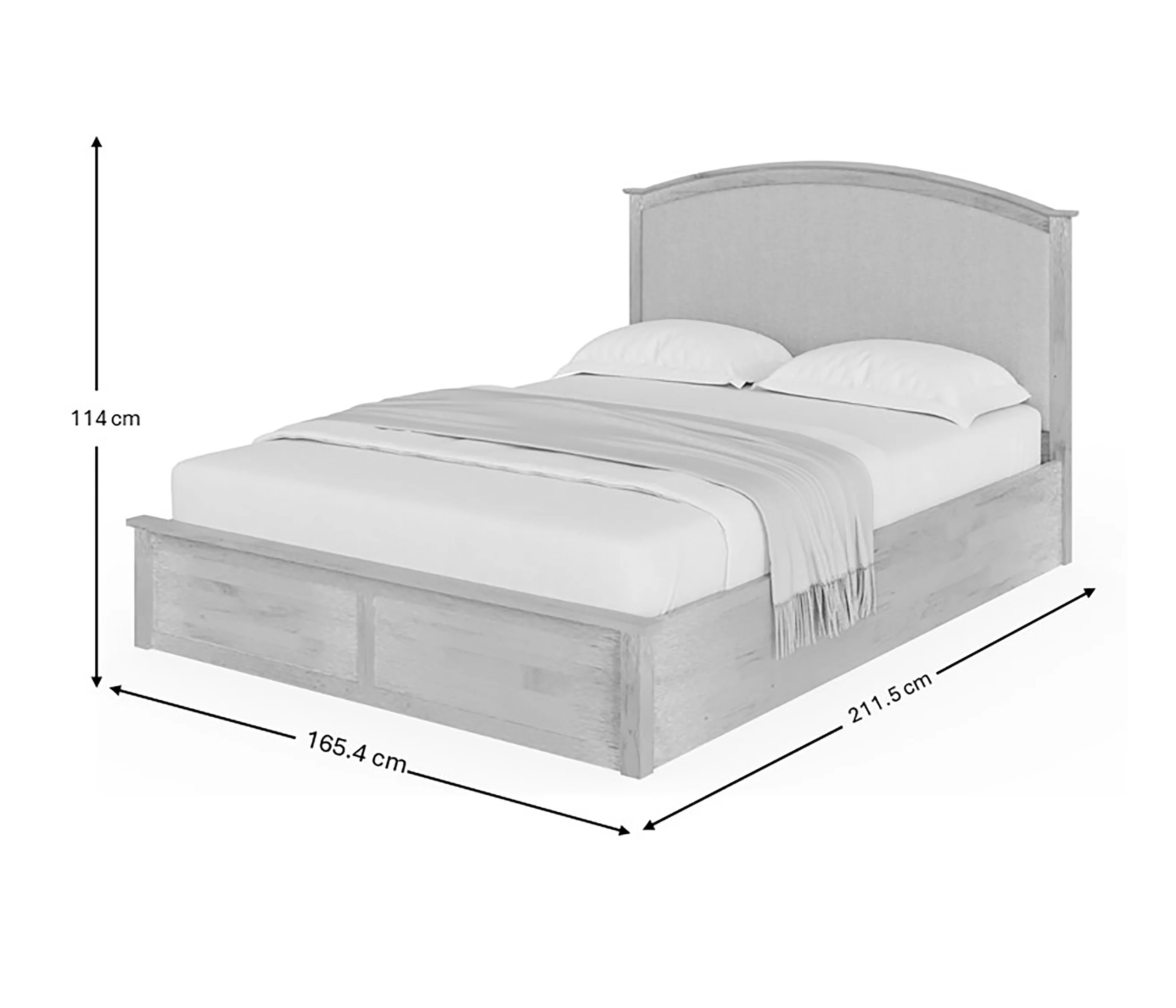 Madrid King Size Ottoman Bed Wood & Fabric Light Oak 5 x 7ft - Image 6