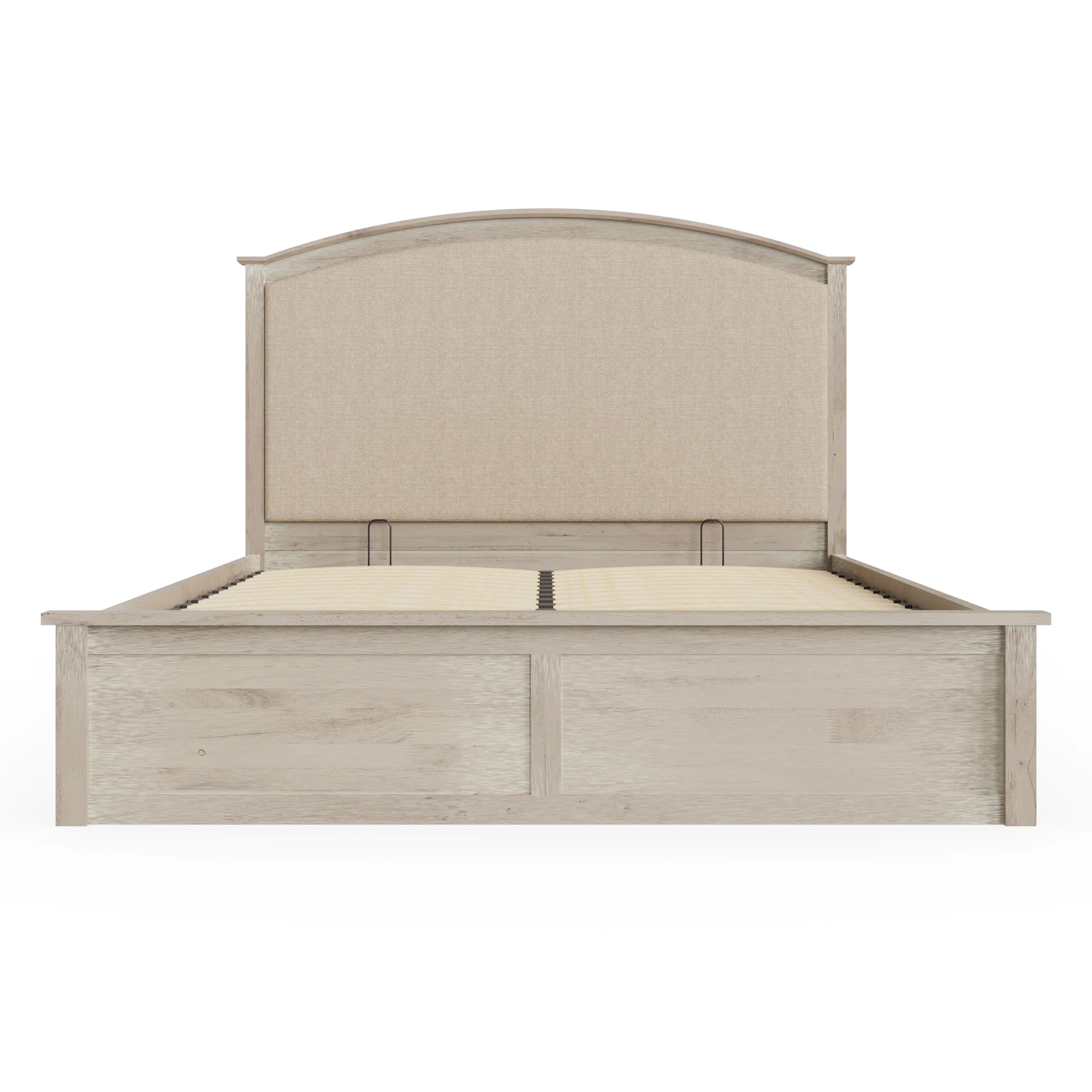 Madrid Double Ottoman Bed Wood & Fabric Light Oak 5 x 7ft - Image 3