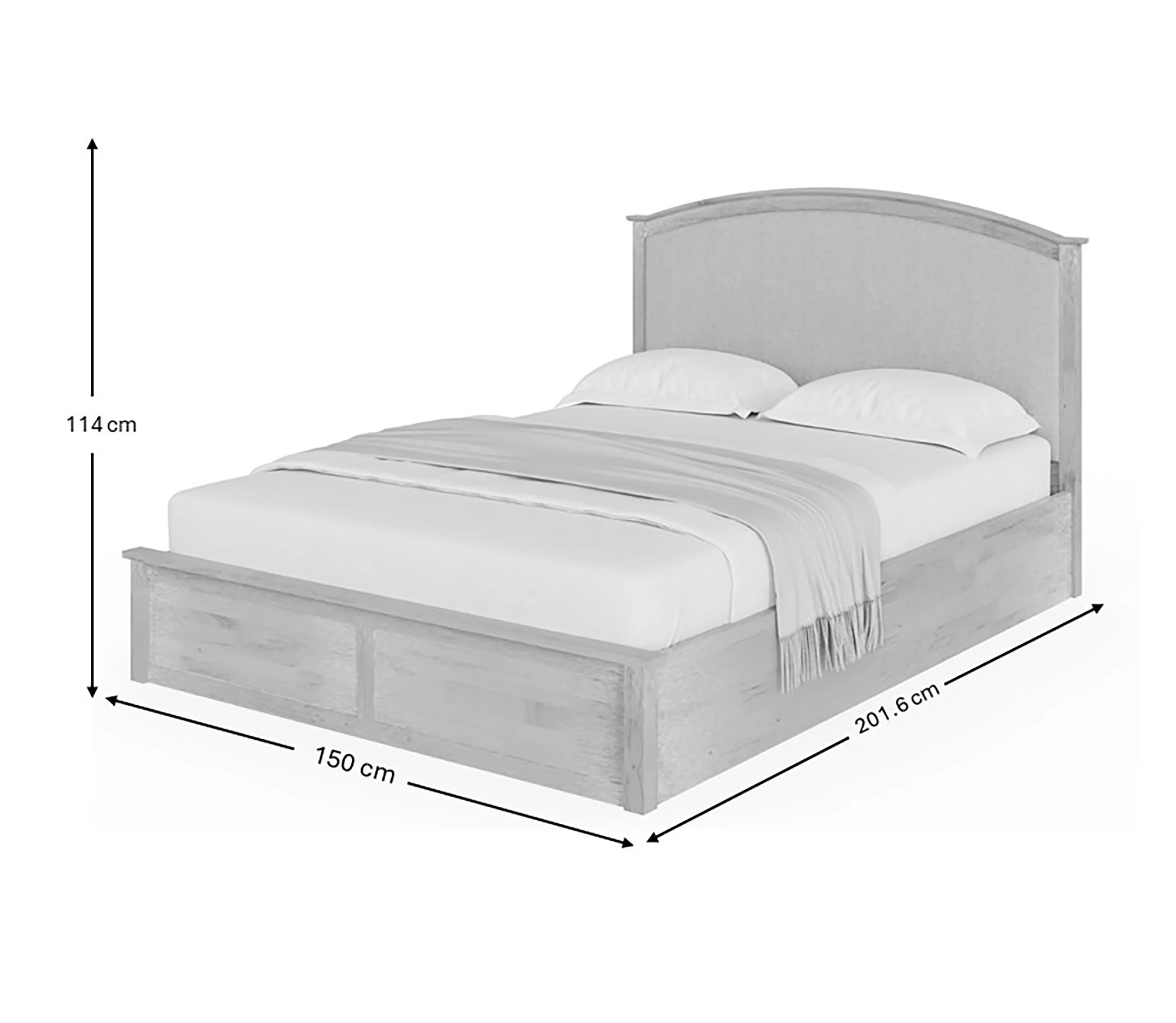 Madrid Double Ottoman Bed Wood & Fabric Light Oak 5 x 7ft - Image 6