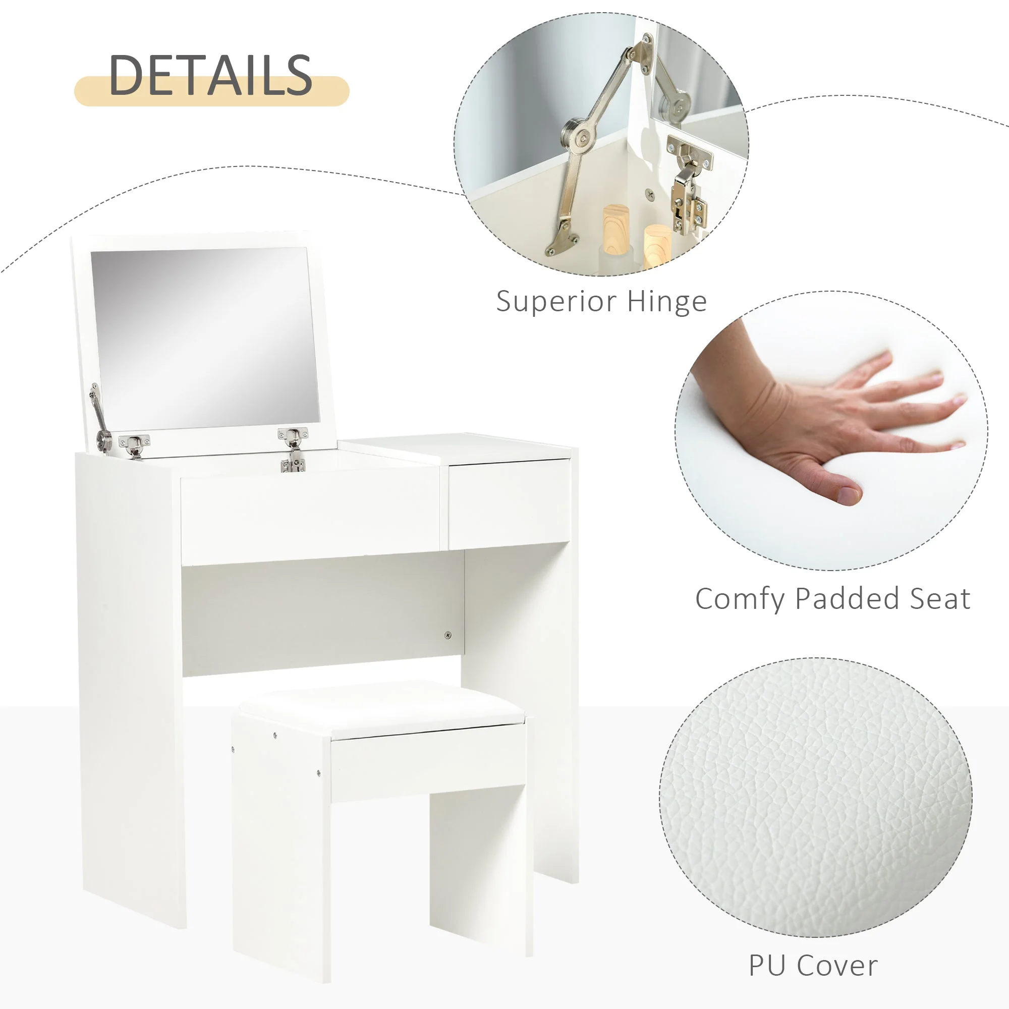 Makeup Desk with Drawer - Image 6