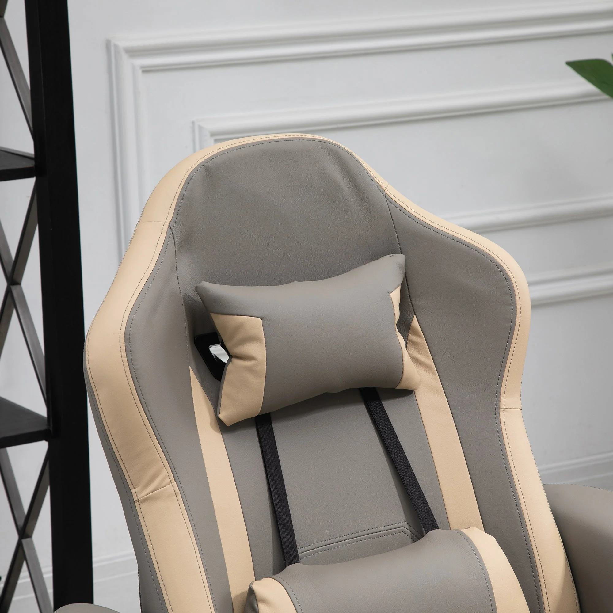 Manual Recliner Armchair PU Leather Lounge Chair w/ Adjustable Leg Rest - Image 8