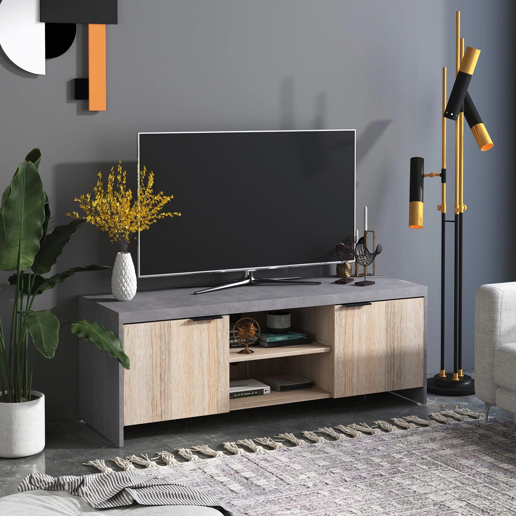 Marble-Effect Frame TV Unit - Image 2