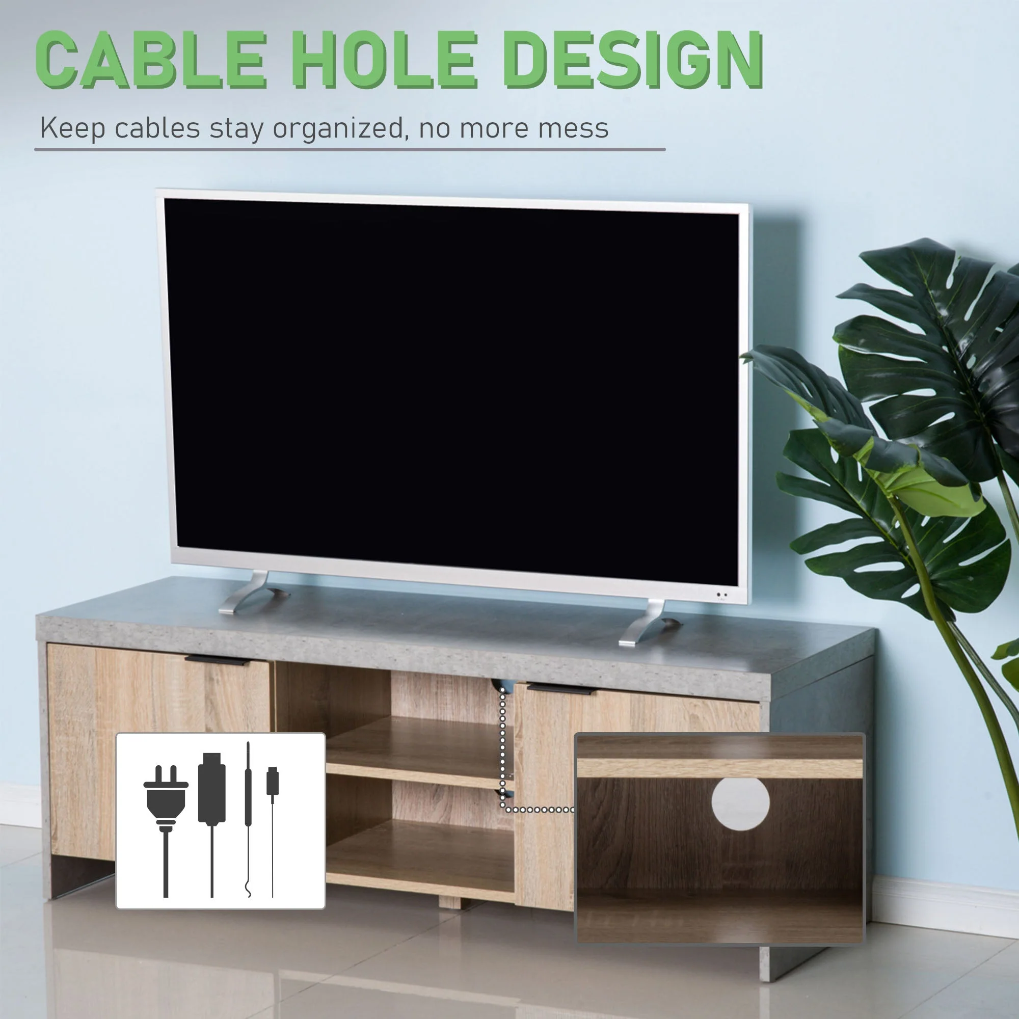 Marble-Effect Frame TV Unit - Image 5