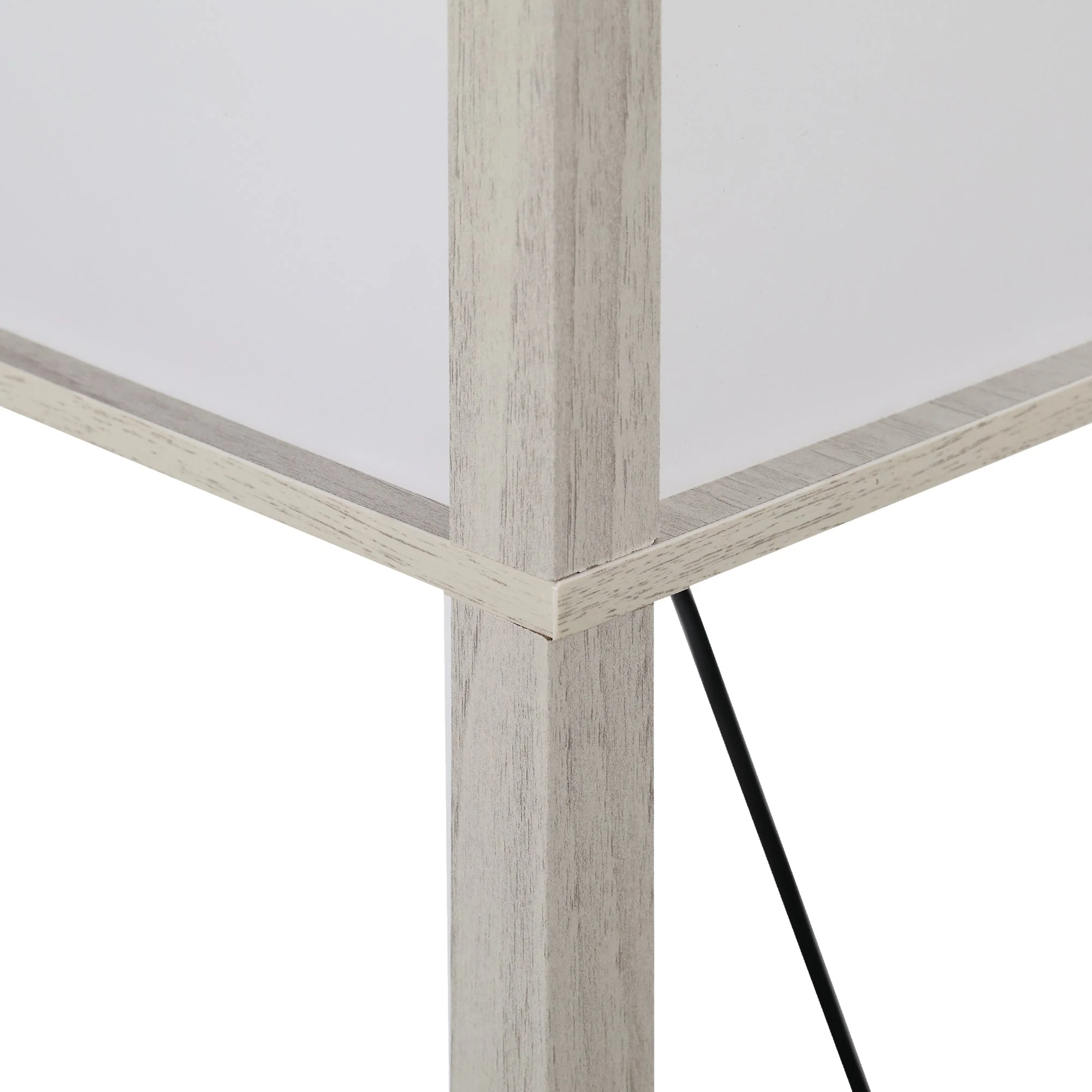Medium-density fibreboard 3-Tier Shelves Floor Lamp Oak/White - Image 8